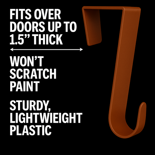 4 Pack Plastic Over The Door Hangers Bath Bedroom Closet Brown - Picture 2 of 8