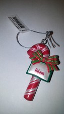 GANZ CANDY CANE PERSONALIZED CHRISTMAS ORNAMENT "ADAM"