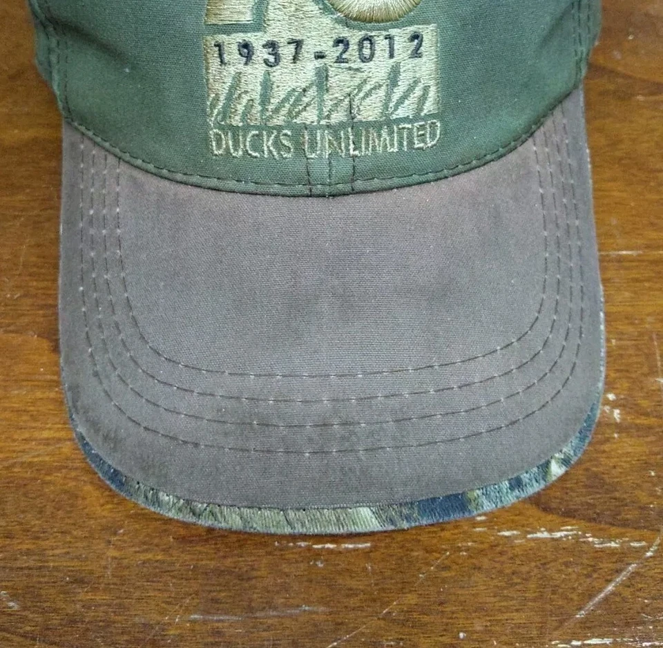Ducks Unlimited Logo Hat Strapback 75 Year 1937 - 2012 Heavy Canvas Baseball Cap - Image 3 of 4