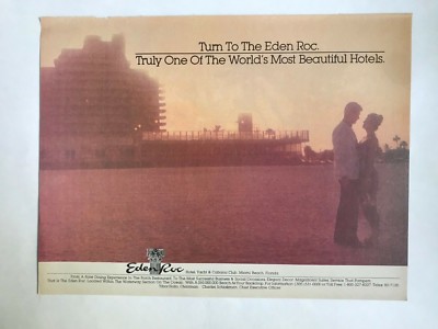 Eden Roc Hotel Vintage 1982 Print Ad