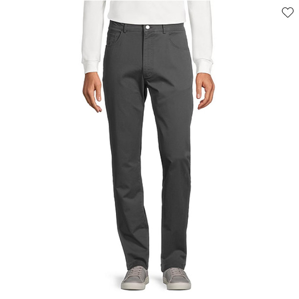 $98 Hart Schaffner Marx Mens Straight Fit Flat Front Pants, Charcoal, 32X32