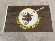 San Diego Padres Swinging Friar Vintage Classic Retro Brown Gold Flag 3'x5' NEW