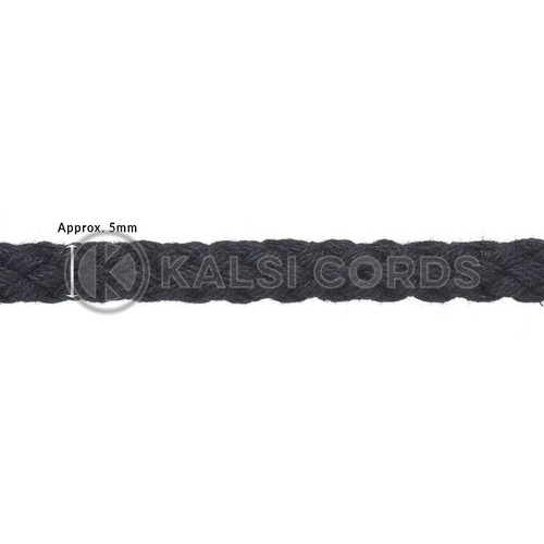 5mm ROUND BRAIDED COTTON CORD IN BLACK, WHITE OR NATURAL UN-DYED MADE IN UK - Picture 3 of 7