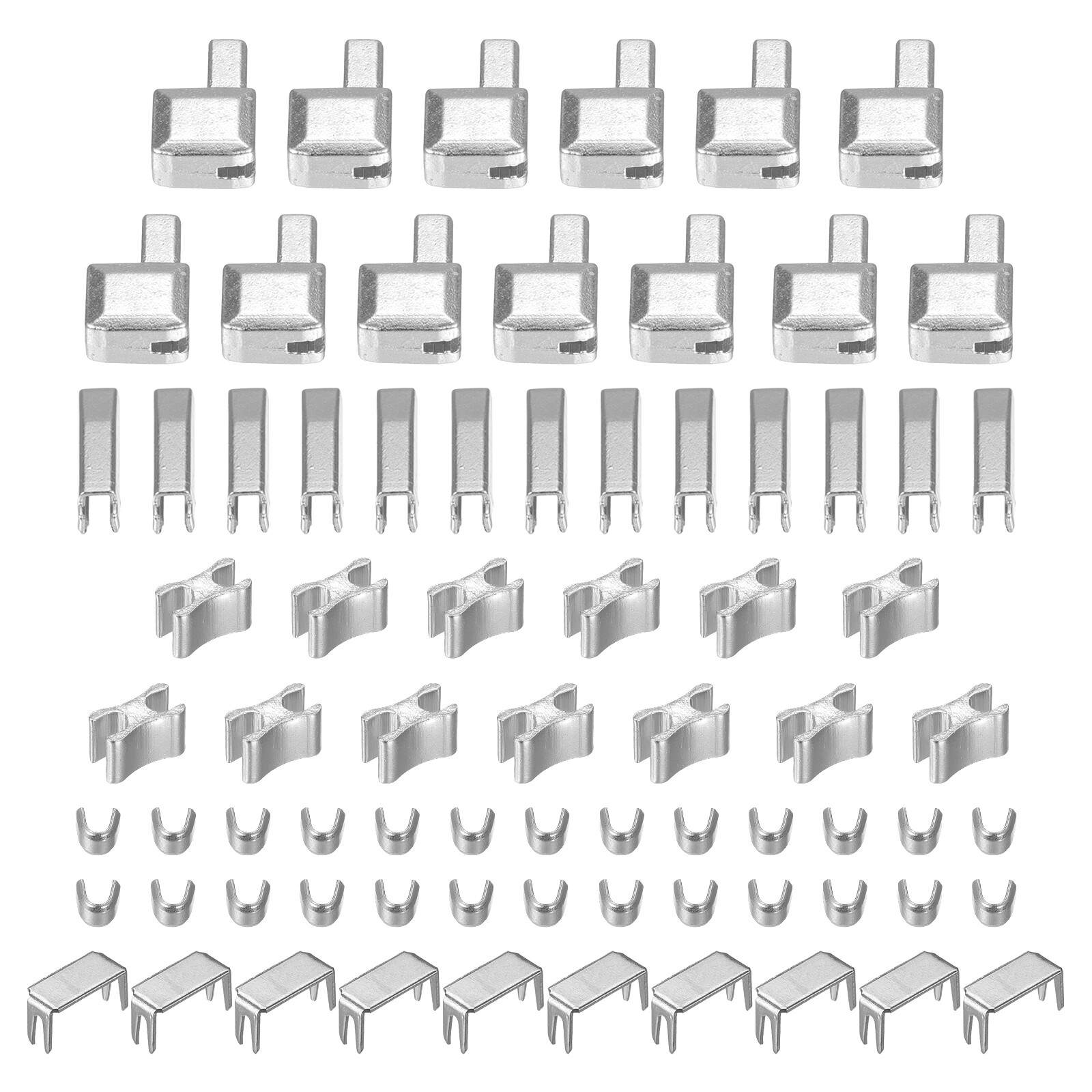 Zipper Repair Kits #8 Metal Latch Slider Retainers Stoppers (75Pcs Silver)