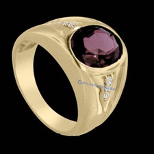 Natural Smoky Quartz  CZ Gemstones 925 sterling silver Gold Plated Ring 748