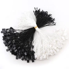 Polyester Tags Clothes Labels Rope String Cord Plastic BK WH Handmade Hang Tag