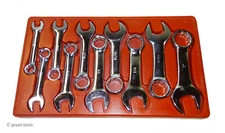 10-PIECE STUBBY COMBINATION WRENCH SET – sae standard wrenches – hand tools