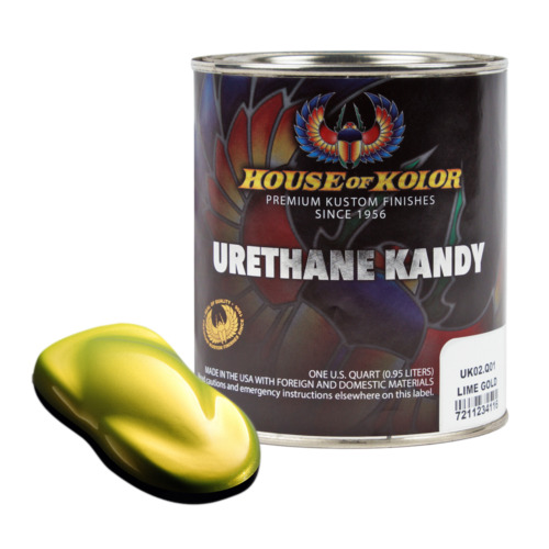 House of Kolor UK02 Lime Gold Kosmic Kolor Urethane Kandy Auto Paint 1 Quart