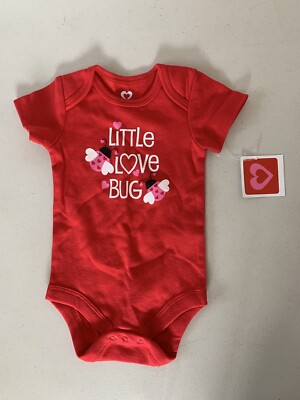 Baby Valentine s Day Outfit Creeper One Piece 0-3 Months Little Love Bug Red