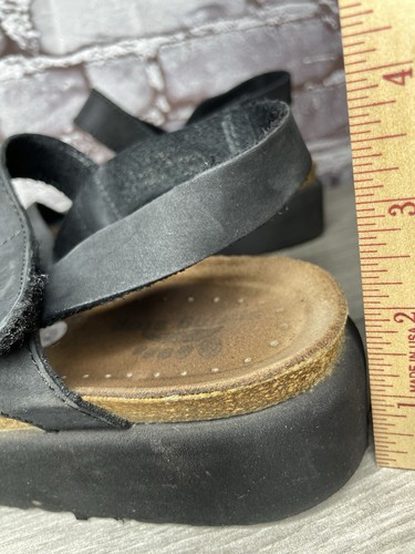 Spring Step Black Leather Strappy Cork Wedge Sandals Women Sz 41EU/10.5M US - Picture 11 of 19