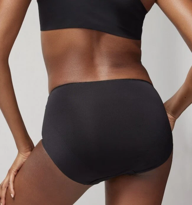 Soma Brief Vanishing Tummy Modern Brief Panty in Geometric Tile Blue Size Large - Image 3 of 4