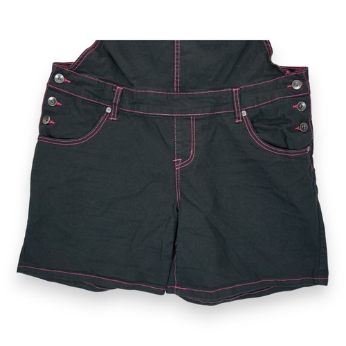 Skelanimals Kit Contrast Stitch Shortalls Women's Size 1 Black Comfy & Straps - Picture 8 of 9