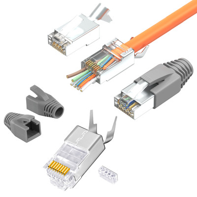 RJ45 Stecker CAT7 Crimp Netzwerkstecker Verlegekabel LAN Patch Kabel CAT 7 / 6a