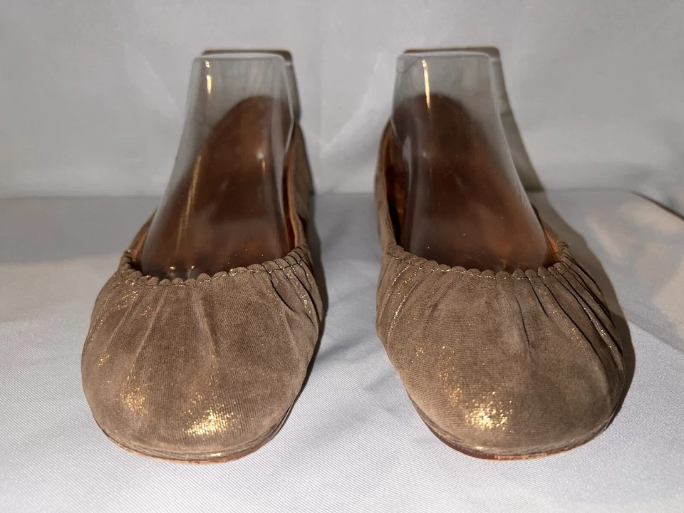 GENTLE SOULS para Eileen Fisher 9M Cuero Bronce Metálico BAYSIDE Ballet Pisos Foto 4 de 4