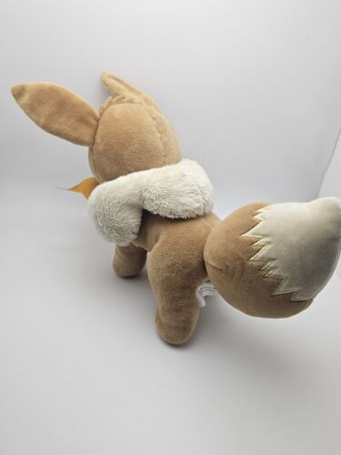 Pokemon Eevee 8 Inch Plush Stuffed Animal Toy Orange Ribbon Bow - Picture 3 of 4