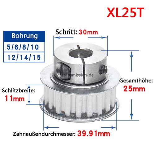 XL 3M 5M Zahnriemen Zahnrad 15-40T Riemenscheibe für 10mm 15mm Breite Zahnriemen - Picture 20 of 20