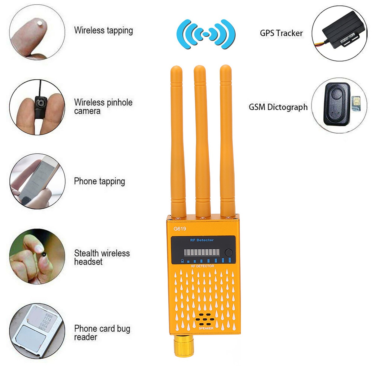 G619 Metal Gold Outdoor High Sensitivity Locator Detector GPS