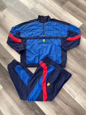 Puma Ferrari Men's Blue Red 2 piece Tracksuit Size XL