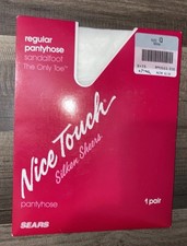 Pantyhose White Silken Sheers Sears Brand 1990  s Size Queen Made In USA One Pair