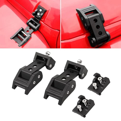 RT-TCZ for Wrangler Hood Latch Lock Catch, Aluminum Latches Black