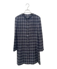 CHANEL Wool and Silk Check Dress/ Navy and Gray/ Size: 38