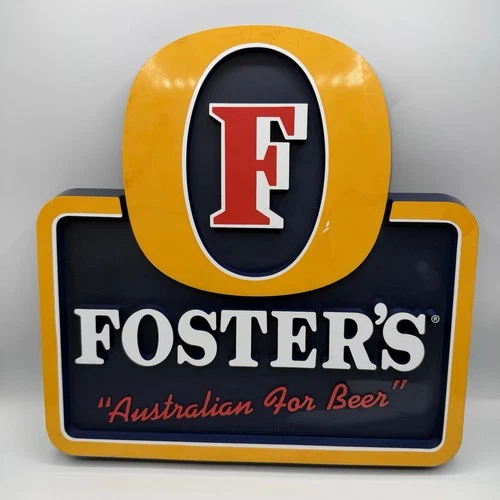 Vintage Fosters Beer Australian 13” X 13” Plastic Beer Bar Pub Sign 1990