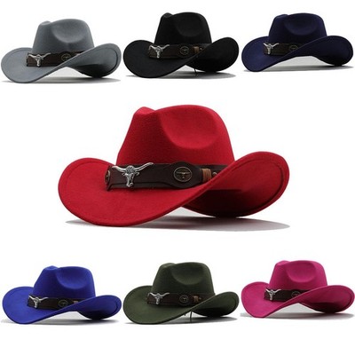 MEN'S WESTERN COWBOY HAT BLACK FELT STYLE COWBOY RIDING HAT TEXANA VAQUERO