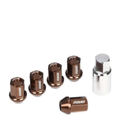 RAYS Duralumin Kontermutter-Set für L37 6H M12 x 1,25 Bronze eloxiert 19 Sech...