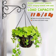 4Pcs Black Iron Bird Feeder Hooks - Outdoor Wall Mount with Hardware Included
