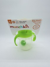 Munchkin Any Angle Click Lock Weighted Flexi Straw Trainer Cup 7oz Green New