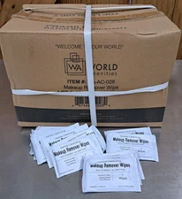 500 NEW CASE Individually Wrapped Makeup Remover Wipes - Alcohol FREE - QTY 500!