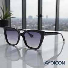 Aydicon Trendy Black Cat Eye Polarized Women's Sunglasses UV 400 YL99175P