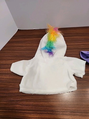 2 Costruisci un orso ragazza ragazzo arcobaleno unicorno pelliccia sintetica mohawk felpa con cappuccio camicia vestiti - Foto 6 di 6