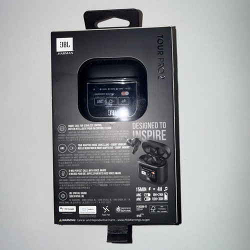 Auriculares inalámbricos verdaderos JBL Tour Pro 2 con estuche inteligente - negros, sellados - Imagen 3 de 5