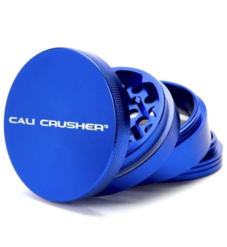 2.5" Cali Crusher OG ALUMINUM High QUALITY 63mm Herb Spice Grinder, 4pc BLUE