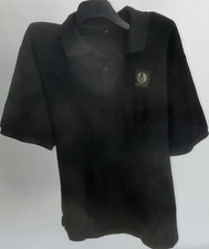 Belstaff Herren Polo L Schwarz Kurzarm Knopfl...
