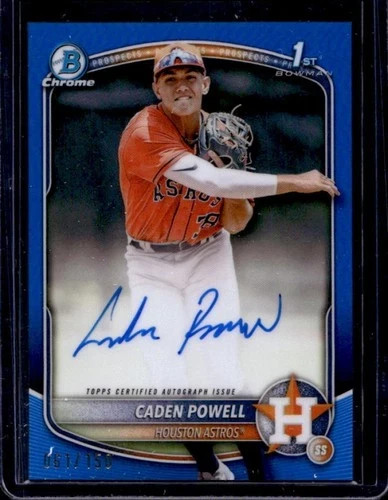 2025 Bowman Chrome Caden Powell 1st True Blue Refractor Auto /150 Astros#CPA-CPO