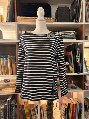 Yoshi Kondo Paris Cute Striped Eiffel Tower Black Long-sleeve Fit Small