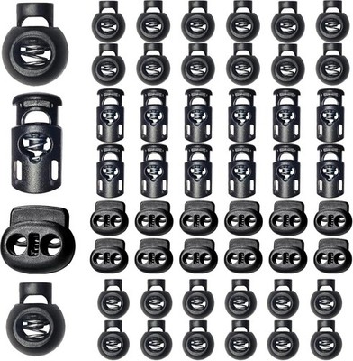 48pcs Upgraded Plastic Cord Lock Draw String Clip with Spring Toggle Stoppers
