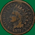 1874 Indian Head Cent Very Good VG Coin, Corrosion #39496