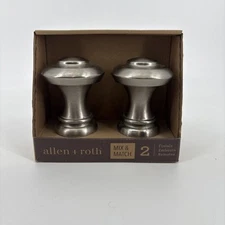 Package of 2 Allen + Roth Trumpet Finials - Brushed Nickel  - Curtain Rod Ends