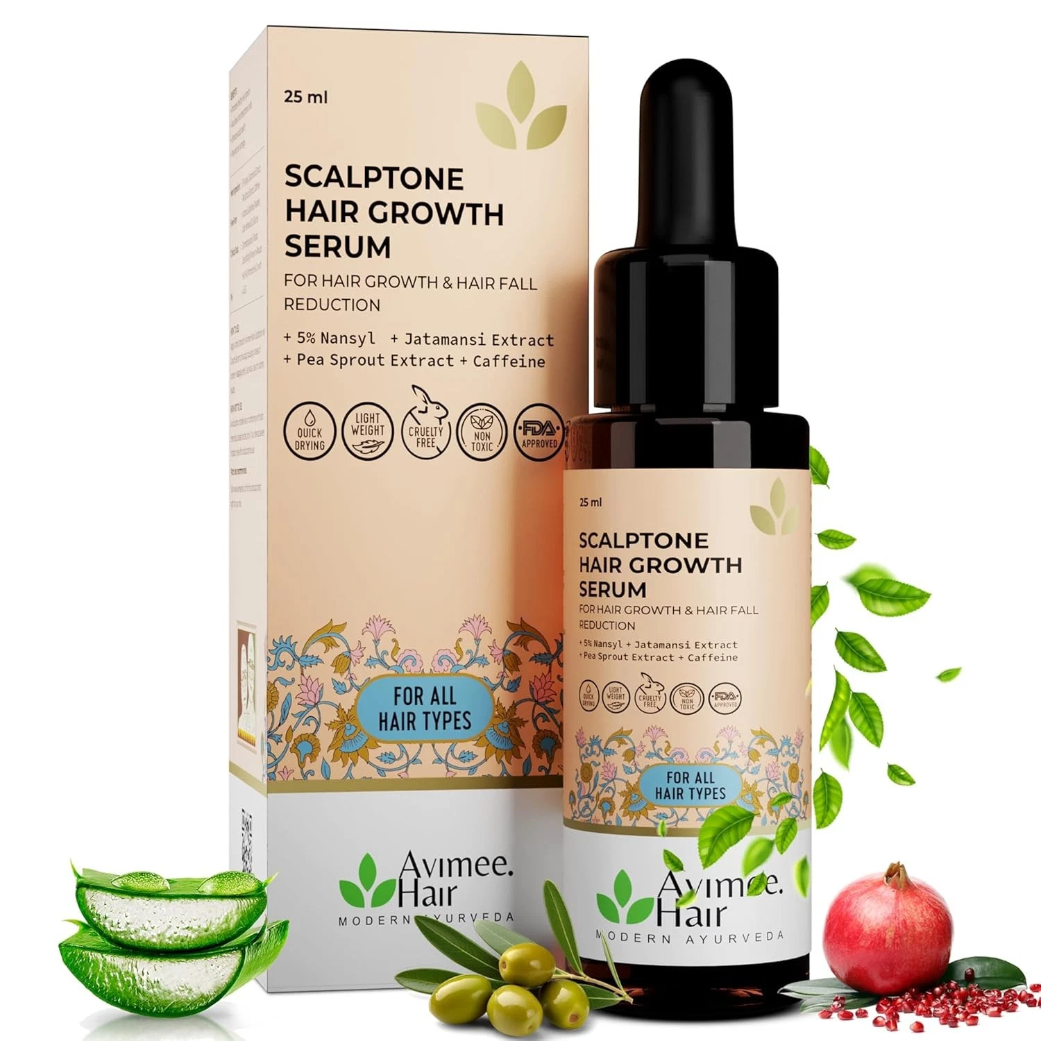 Avimee Herbal Scalptone Hair Growth Serum | Scientifically Proven Formula | 25