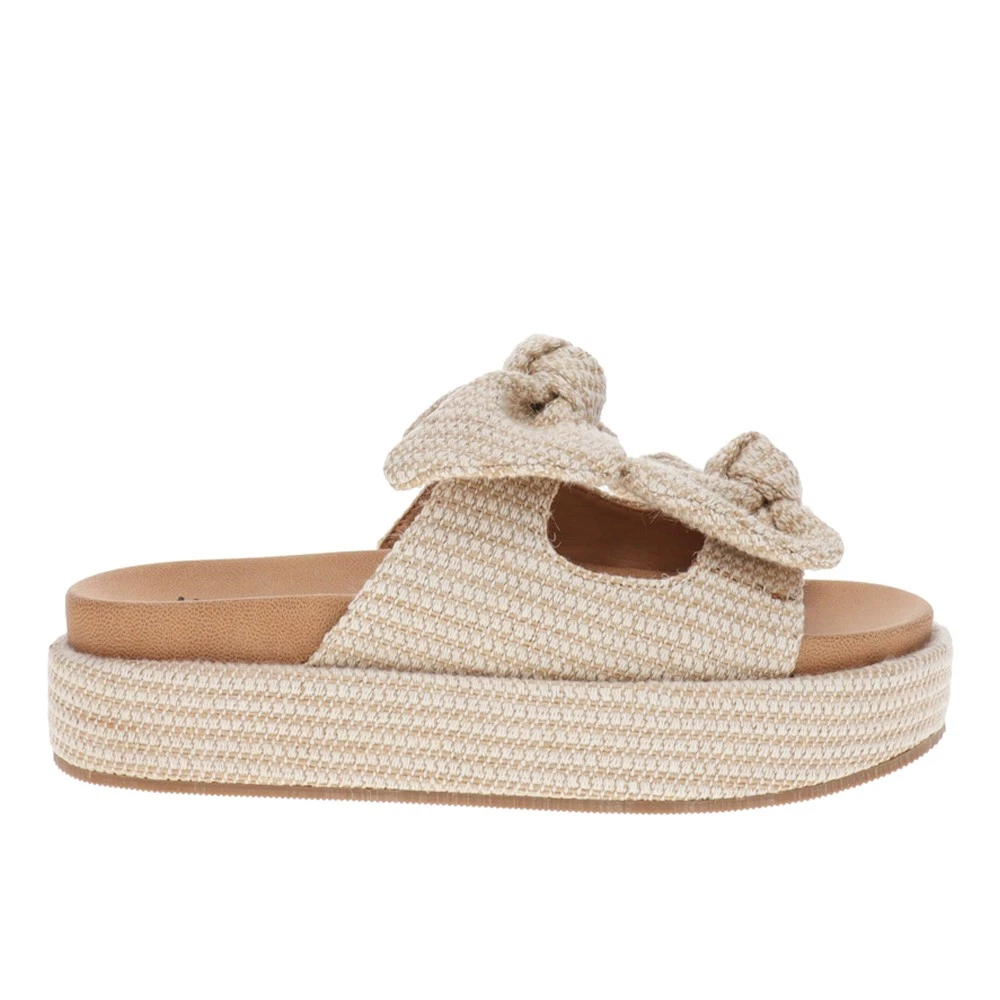 Corkys Lil Bit Knotty Platform Womens Beige Casual Sandals 10-0176-SAND