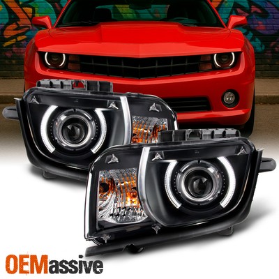 Fit Black 2010 2011 2012 2013 Chevy Camaro CCFL Halo Projector Halogen Headlight