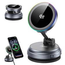 Qi2.2 Magnetic Car Mount Charger,25W Fast Wireless Charging Stand with RGB Li...