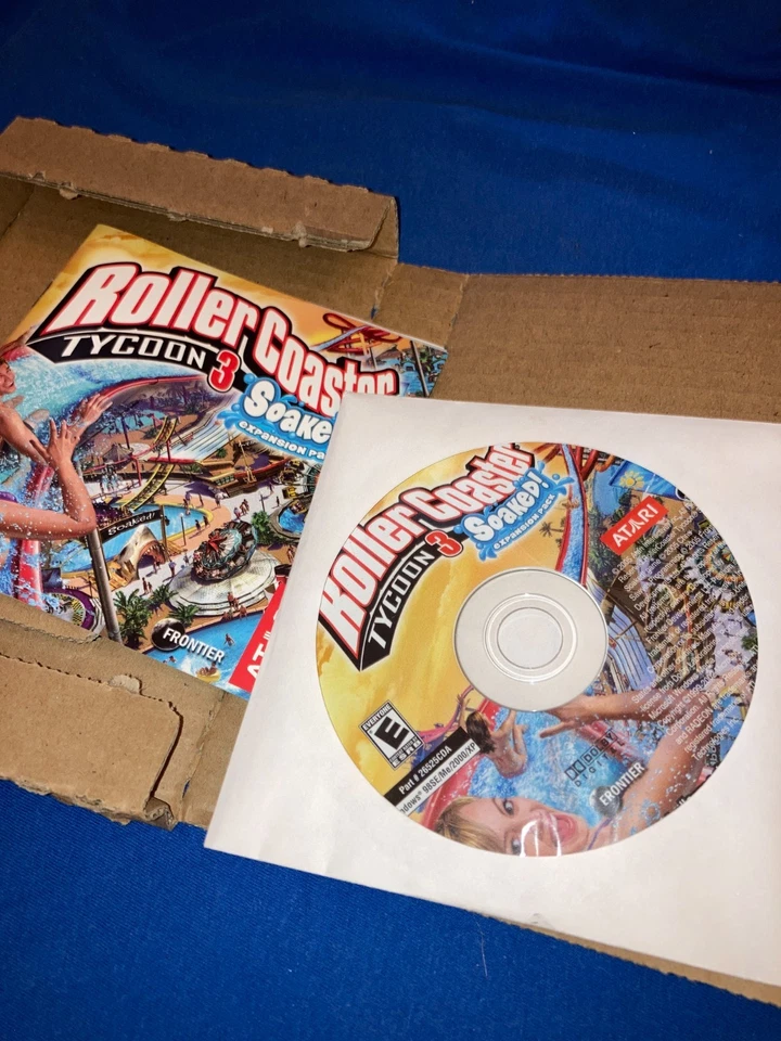 2005 Roller Coaster Tycoon 3 PC Game + Soaked Expansion Pack Atari 98/XP/2000 - Image 3 of 4