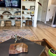 Gorgeous Bijan Bahar Boy w Balloon 1970’s-? signed Bronze & Semi Precious Stone￼