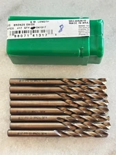 8 new PTD Precision Twist Drill M41CO #17 HSCo Bronze Oxide Screw Machine Length