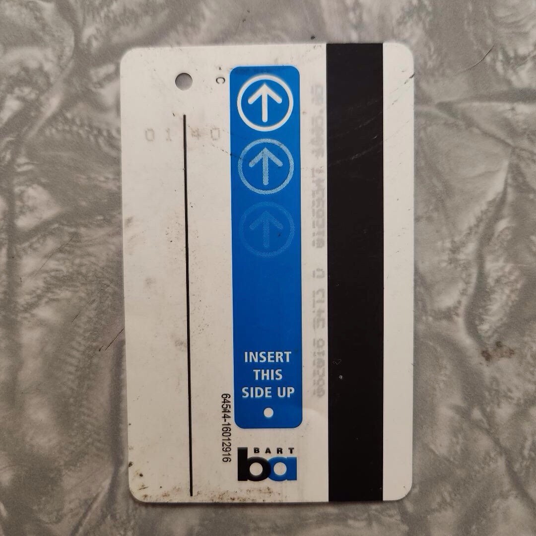 San Francisco Bay Area Rapid Transit Bart Card Used Railway Discontinued Fare