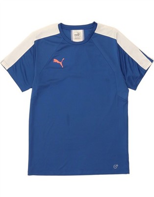 PUMA Mens T-Shirt Top Large Blue Colourblock DN31